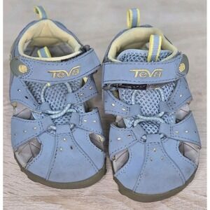 Teva Toddler Closed Toe Sandals Blue Gray Hook Loop Water Shoes Size 8